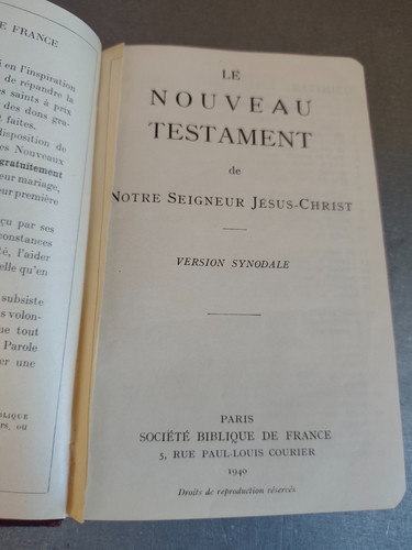 Nouveau testament notre - le, de